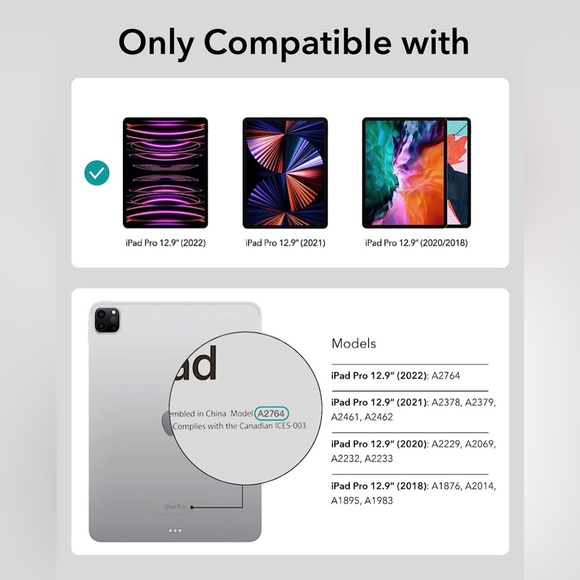 BNWB ESR IPad Pro 12.9 Magnetic Keyboard Case/BLACK - Picture 2 of 8